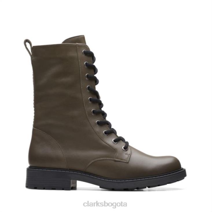 Clarks 0DX8L5257 clarks cuero oliva oscuro orinoco 2 estilo cuero oliva oscuro mujer cuero oliva oscuro