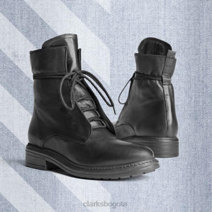 Clarks 0DX8L5259 cuero negro clarks rixle encaje cuero negro mujer cuero negro