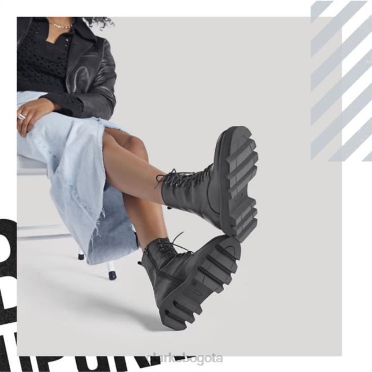 Clarks 0DX8L5260 motivo de cuero negro 20 encaje clarks de cuero negro mujer cuero negro