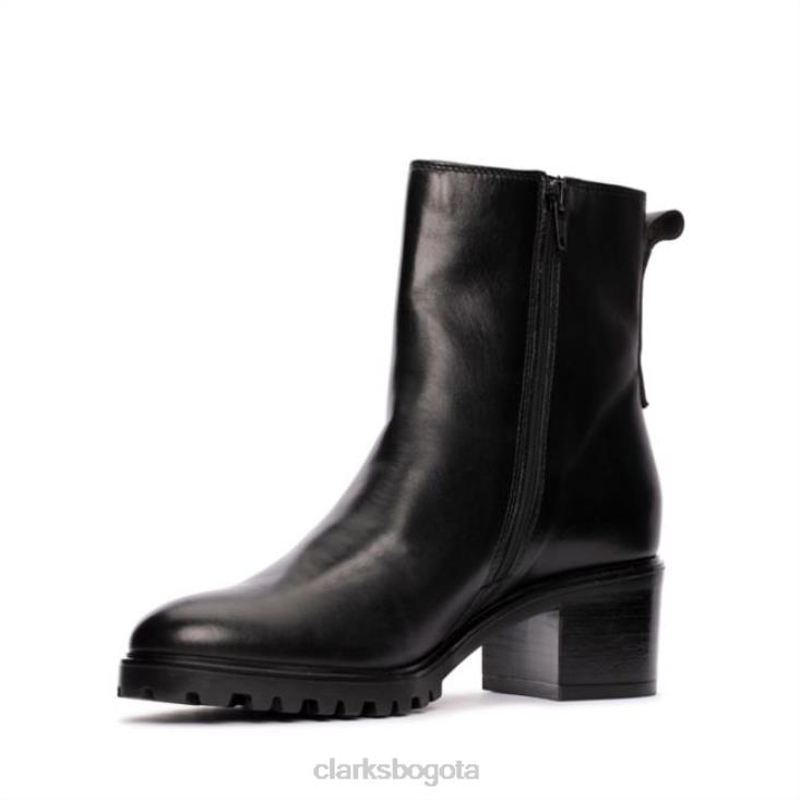 Clarks 0DX8L5273 clarks cuero negro meraleigh cremallera cuero negro mujer cuero negro