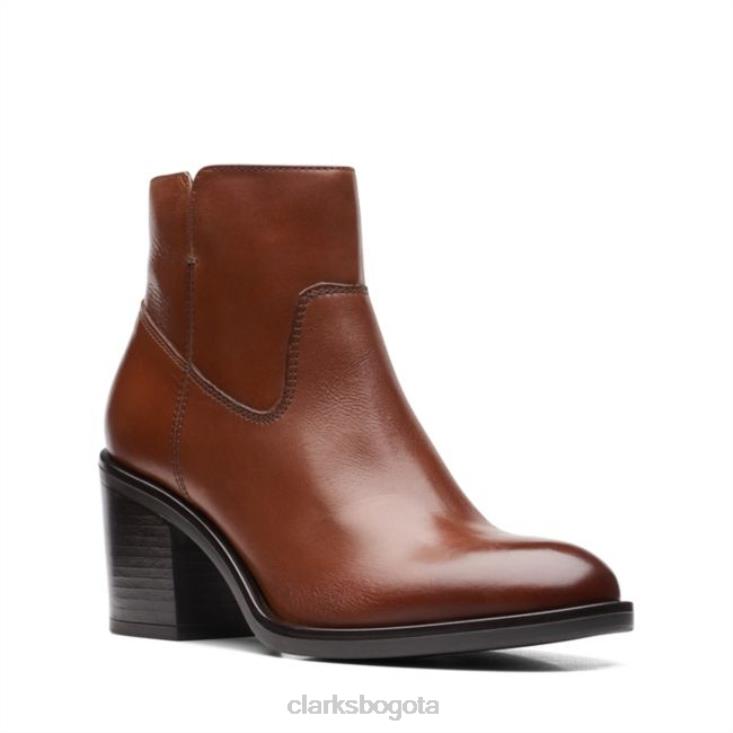 Clarks 0DX8L5276 clarks de cuero bronceado oscuro Valvestino lo mujer cuero bronceado oscuro