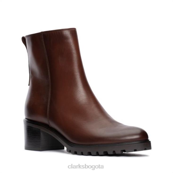 Clarks 0DX8L5279 meraleigh zip cuero tostado oscuro clarks cuero tostado oscuro unisexo cuero bronceado oscuro