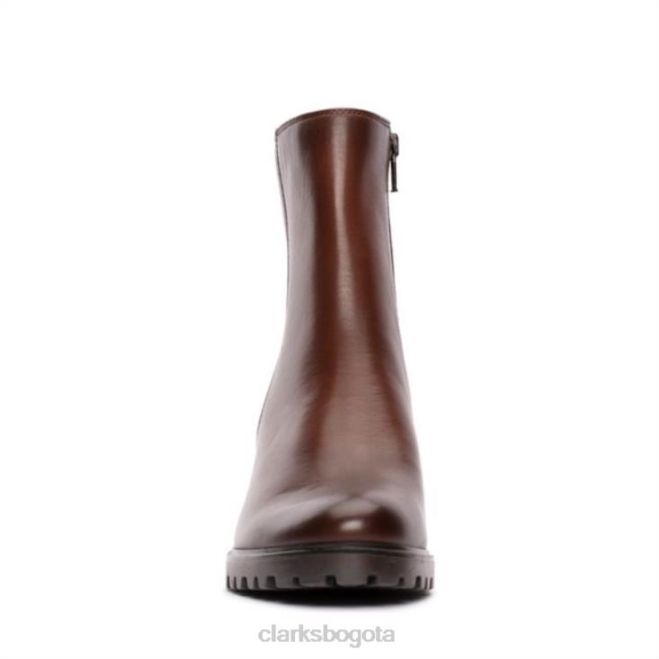 Clarks 0DX8L5279 meraleigh zip cuero tostado oscuro clarks cuero tostado oscuro unisexo cuero bronceado oscuro