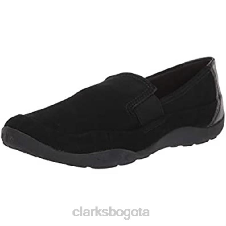 Clarks 0DX8L528 Mocasines planos clarks haley park de ante negro para mujer mujer ante negro
