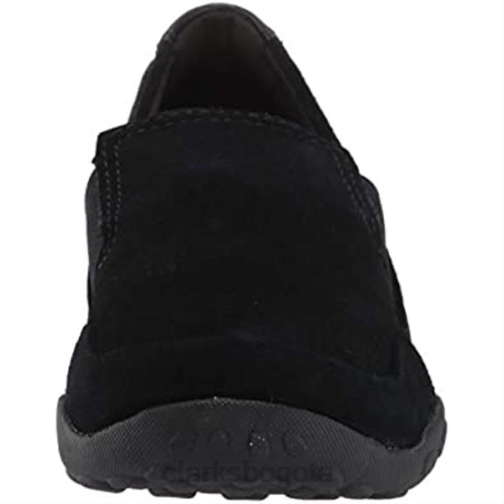 Clarks 0DX8L528 Mocasines planos clarks haley park de ante negro para mujer mujer ante negro