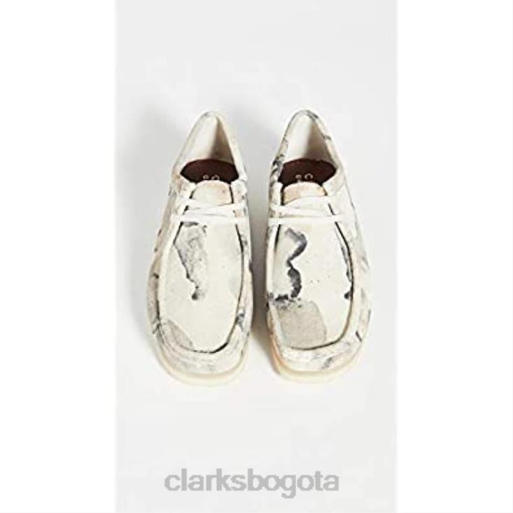Clarks 0DX8L529 Clarks Off White Camo zapatos con cordones Wallabee para hombre hombres