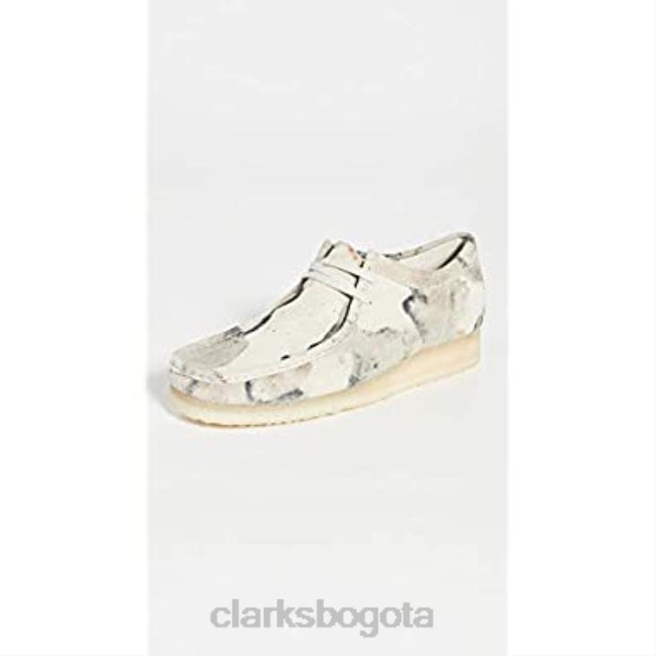 Clarks 0DX8L529 Clarks Off White Camo zapatos con cordones Wallabee para hombre hombres