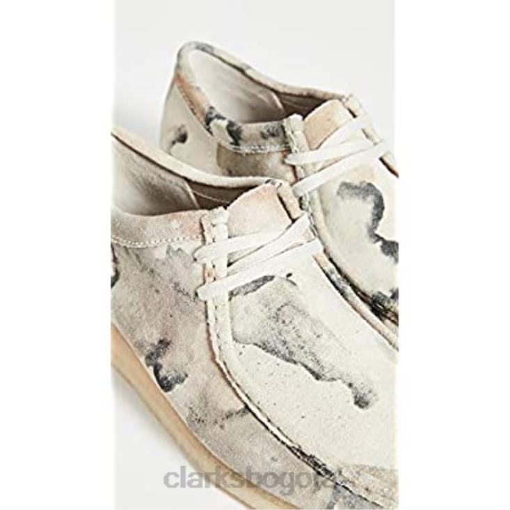 Clarks 0DX8L529 Clarks Off White Camo zapatos con cordones Wallabee para hombre hombres