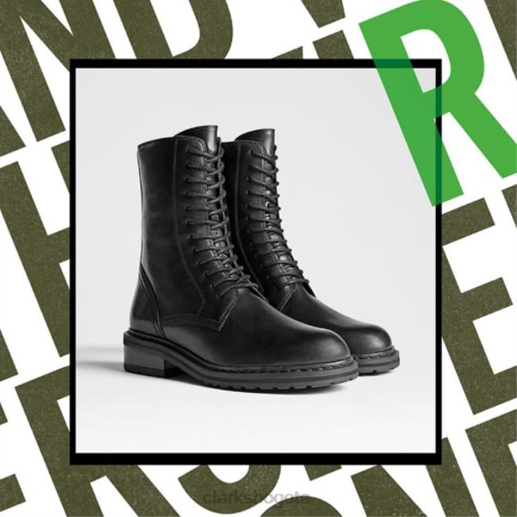 Clarks 0DX8L5299 cuero negro clarks tilham encaje cuero negro unisexo cuero negro