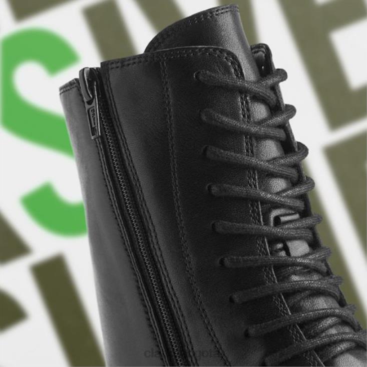 Clarks 0DX8L5299 cuero negro clarks tilham encaje cuero negro unisexo cuero negro