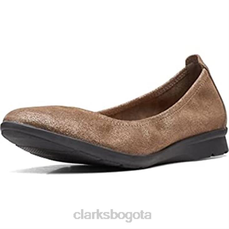 Clarks 0DX8L53 bailarinas jenette easy para mujer clarks peltre ante metalizado mujer