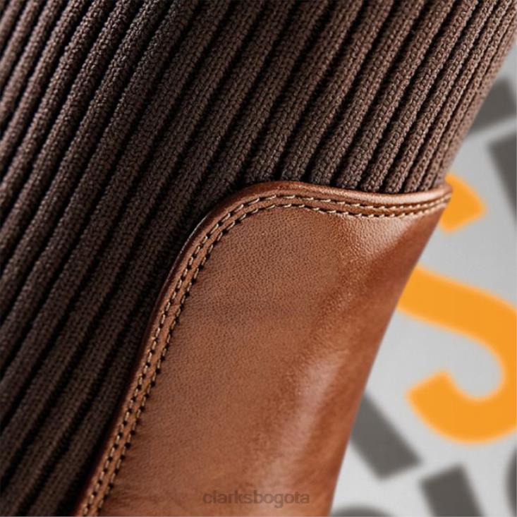 Clarks 0DX8L5306 clarks tilham knit cuero tostado oscuro cuero tostado oscuro mujer cuero bronceado oscuro