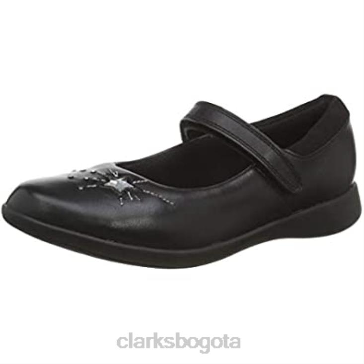 Clarks 0DX8L531 sandalias con puntera cerrada para niña clarks etch spark k negro niños cuero negro cuero negro
