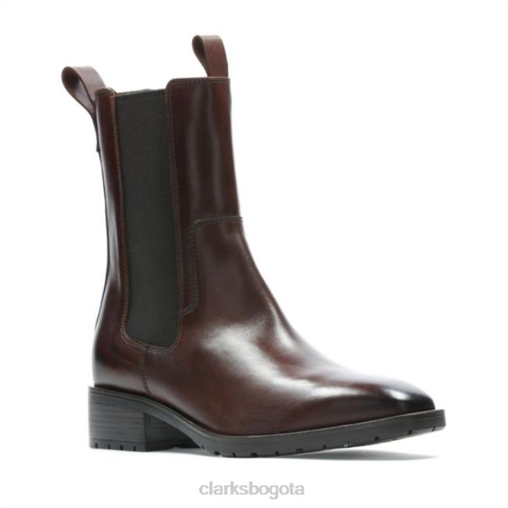 Clarks 0DX8L5327 lydia top cuero bronceado británico clarks cuero bronceado británico mujer cuero bronceado británico