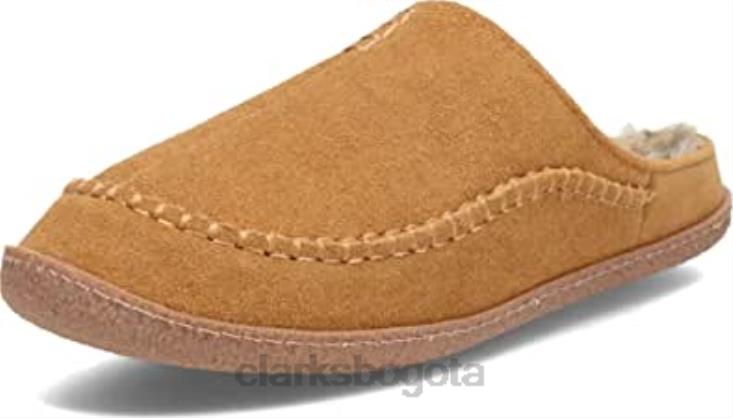 Clarks 0DX8L533 Pantuflas de casa para interior y exterior con forro de sherpa para hombre clarks canela hombres canela
