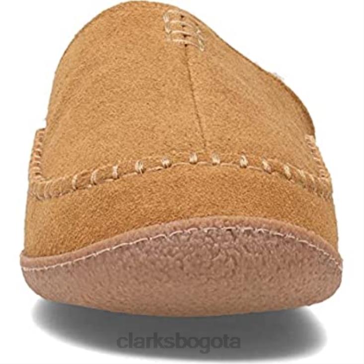 Clarks 0DX8L533 Pantuflas de casa para interior y exterior con forro de sherpa para hombre clarks canela hombres canela