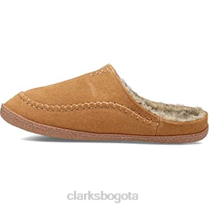 Clarks 0DX8L533 Pantuflas de casa para interior y exterior con forro de sherpa para hombre clarks canela hombres canela
