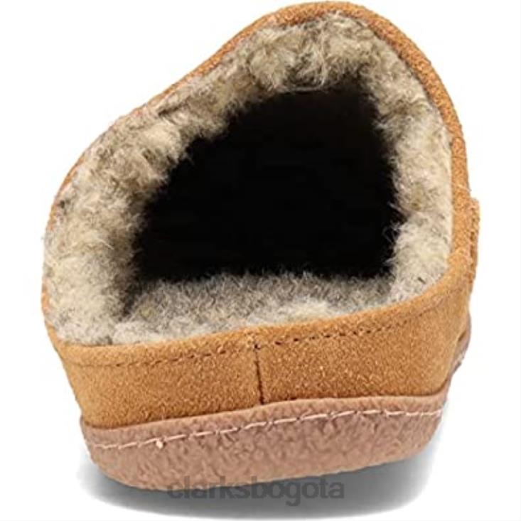 Clarks 0DX8L533 Pantuflas de casa para interior y exterior con forro de sherpa para hombre clarks canela hombres canela