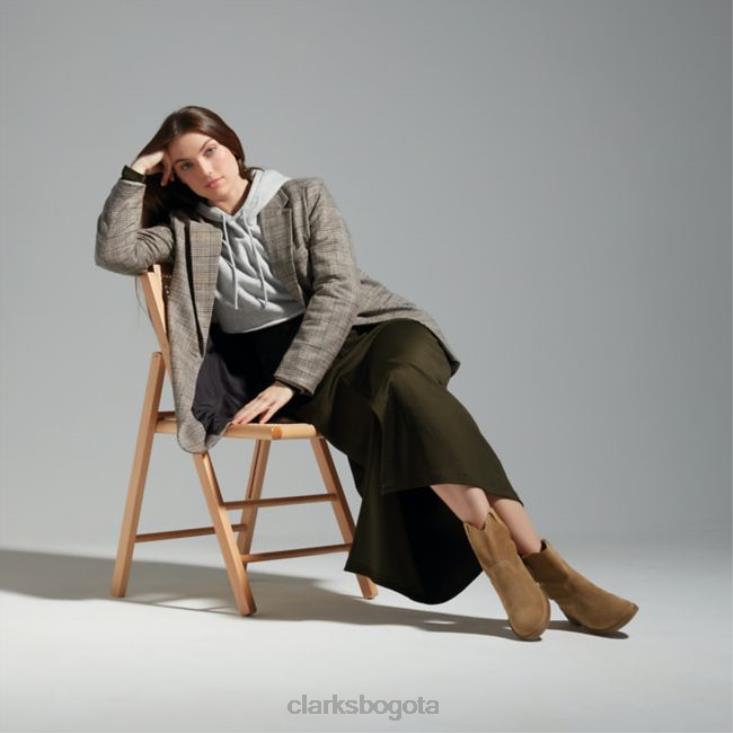 Clarks 0DX8L5335 memi mid tan ante clarks tan ante mujer gamuza color canela