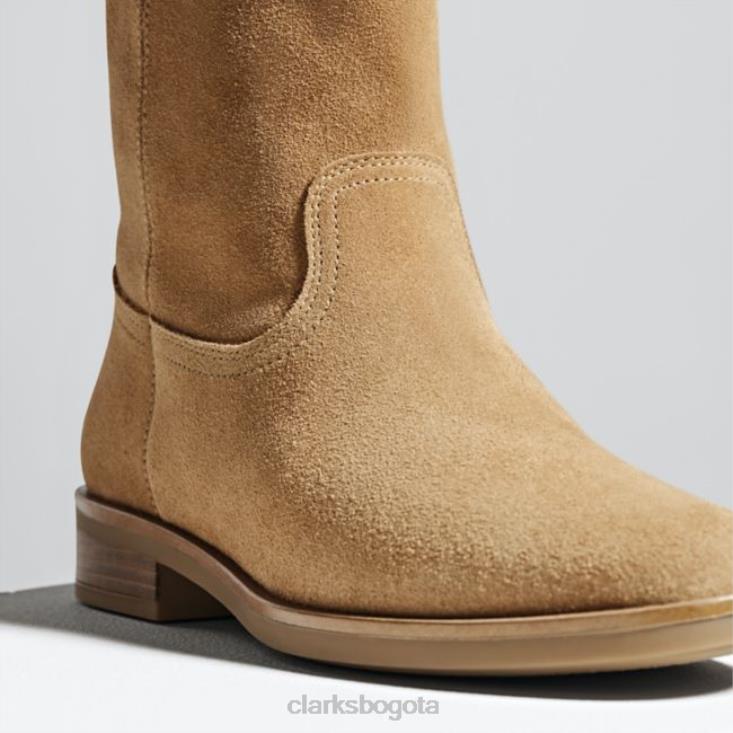 Clarks 0DX8L5335 memi mid tan ante clarks tan ante mujer gamuza color canela