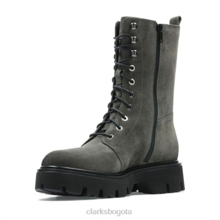 Clarks 0DX8L5359 motivo encaje ante gris oscuro clarks ante gris oscuro mujer ante gris oscuro