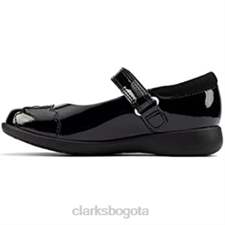 Clarks 0DX8L538 zapatos clarks etch beam de charol para niños pequeños charol negro niños