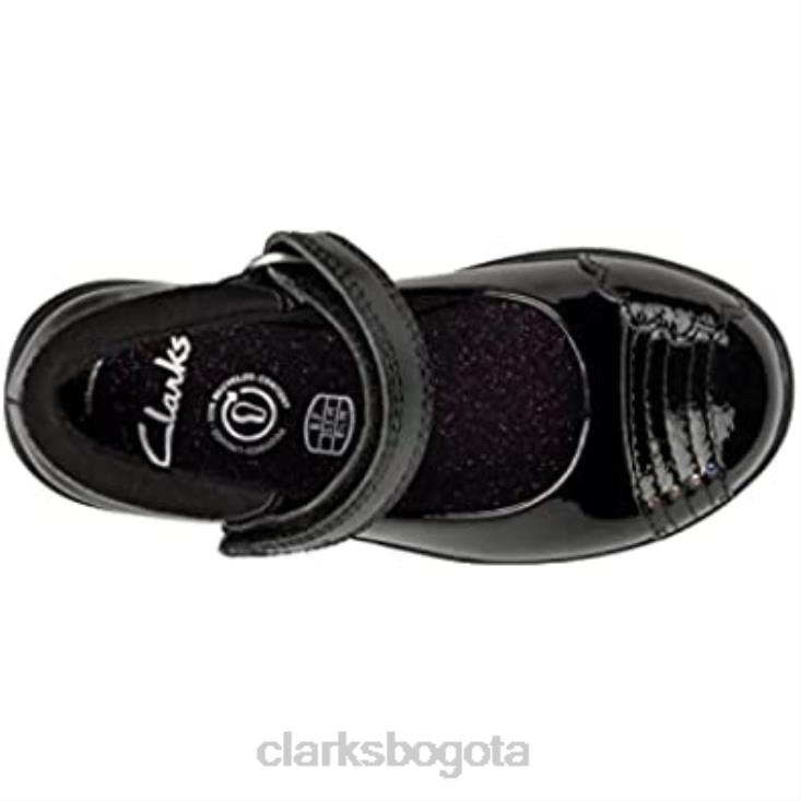 Clarks 0DX8L538 zapatos clarks etch beam de charol para niños pequeños charol negro niños