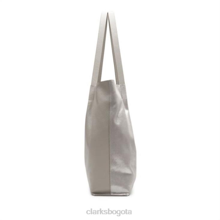 Clarks 0DX8L5381 bolso raelyn gris metalizado gris clarks metalizado unisexo gris metalizado