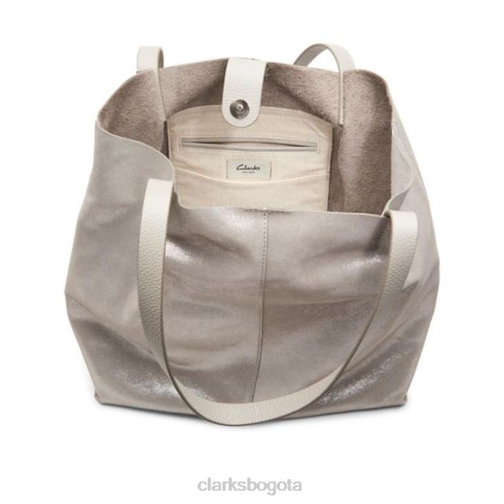Clarks 0DX8L5381 bolso raelyn gris metalizado gris clarks metalizado unisexo gris metalizado