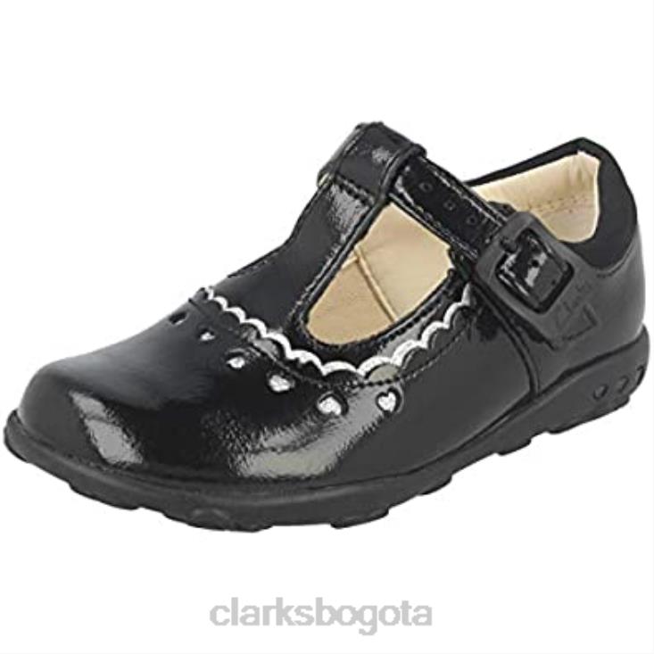 Clarks 0DX8L539 primeros zapatos de niña clarks ella alice charol negro niños charol negro