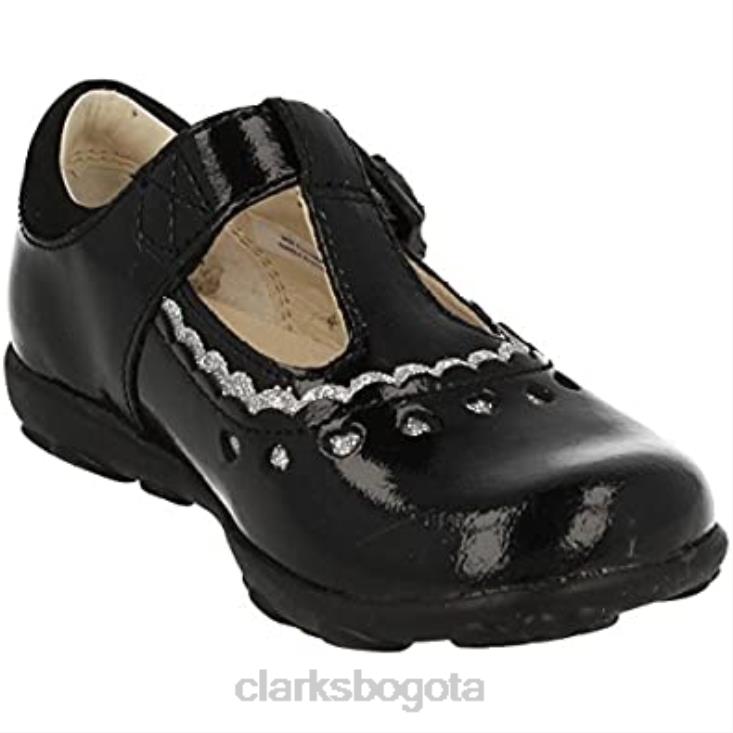 Clarks 0DX8L539 primeros zapatos de niña clarks ella alice charol negro niños charol negro