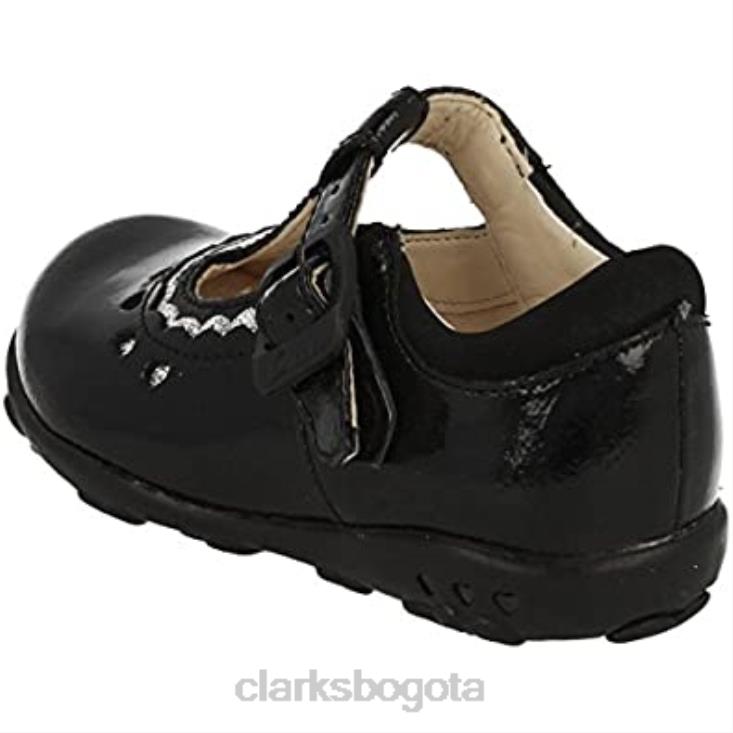 Clarks 0DX8L539 primeros zapatos de niña clarks ella alice charol negro niños charol negro