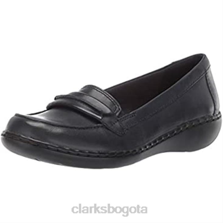 Clarks 0DX8L540 mocasines clarks ashland lily de cuero azul marino para mujer mujer cuero azul marino