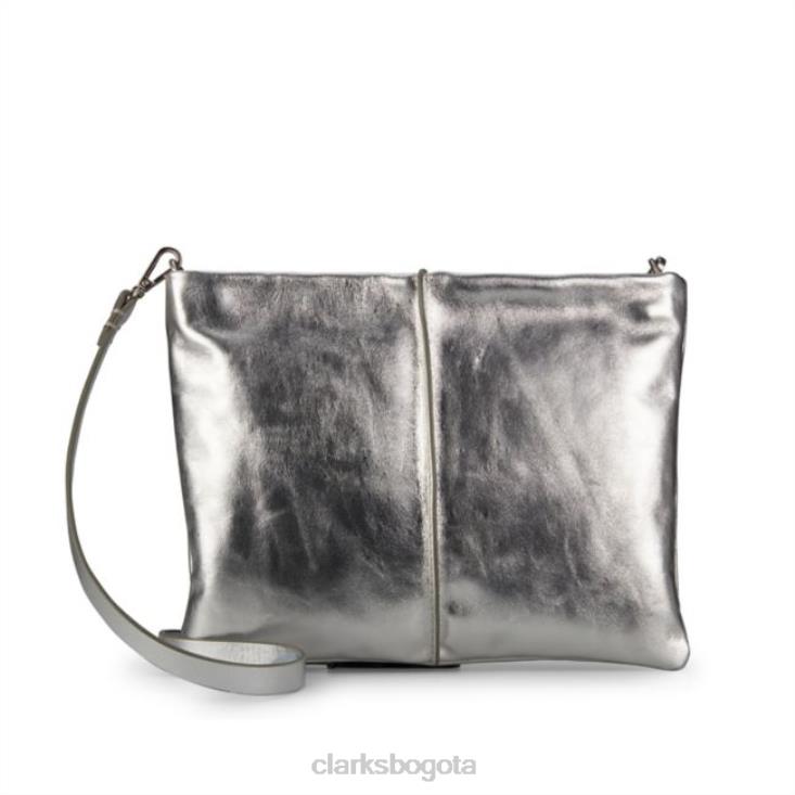 Clarks 0DX8L5434 clarks roslyn luna cuero plateado cuero plateado accesorios cuero plateado