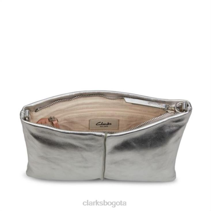Clarks 0DX8L5434 clarks roslyn luna cuero plateado cuero plateado accesorios cuero plateado