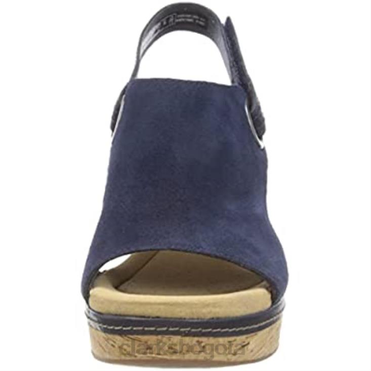 Clarks 0DX8L544 Sandalia clarks giselle sea de ante azul marino para mujer mujer gamuza azul marino
