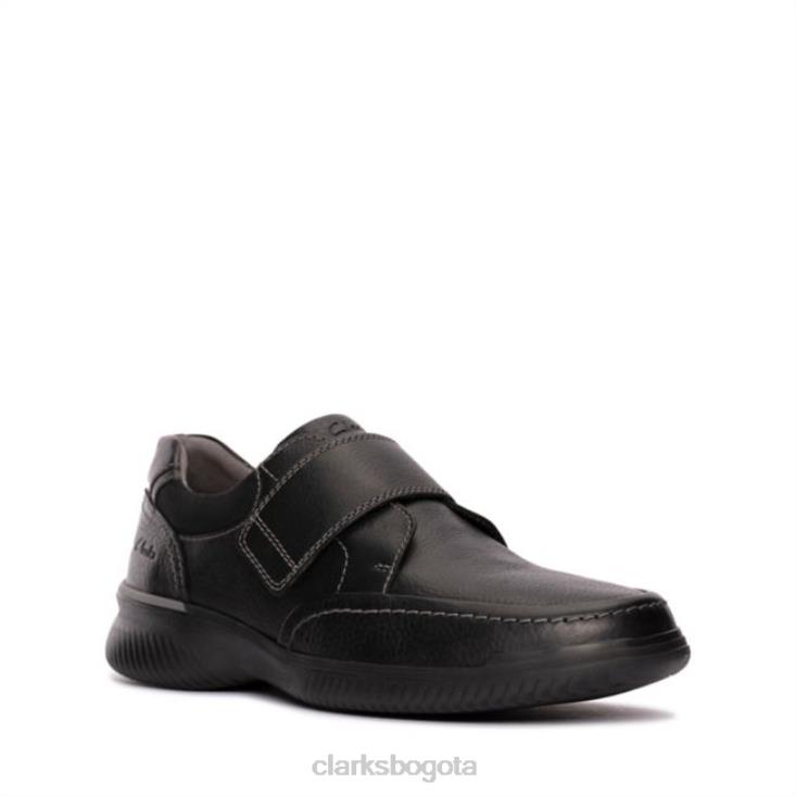 Clarks 0DX8L5443 correa clarks donaway lisa negra lisa negra hombres negro liso