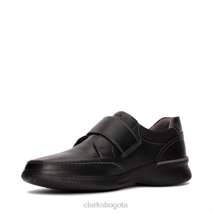 Clarks 0DX8L5443 correa clarks donaway lisa negra lisa negra hombres negro liso