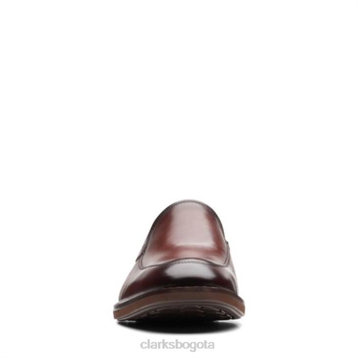 Clarks 0DX8L5444 clarks de cuero marrón un hugh step de cuero marrón hombres cuero marrón