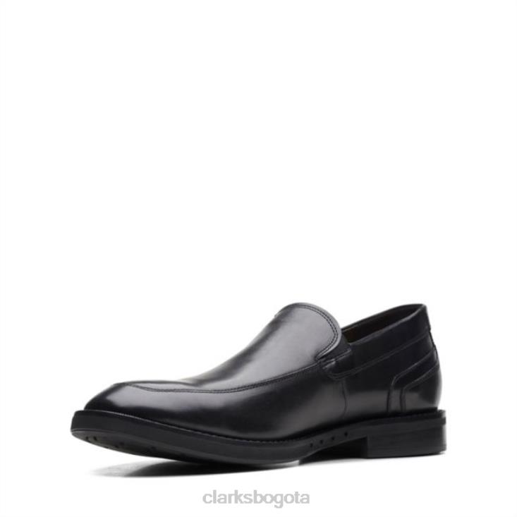 Clarks 0DX8L5445 un hugh step cuero negro clarks cuero negro hombres cuero negro