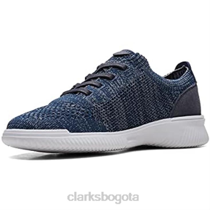 Clarks 0DX8L545 Zapatillas de deporte de punto Donaway de punto azul marino de Clarks para hombre hombres punto azul marino