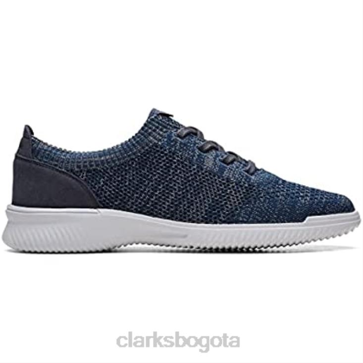 Clarks 0DX8L545 Zapatillas de deporte de punto Donaway de punto azul marino de Clarks para hombre hombres punto azul marino