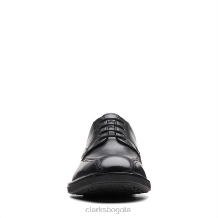 Clarks 0DX8L5453 un hugh way cuero negro clarks cuero negro hombres cuero negro