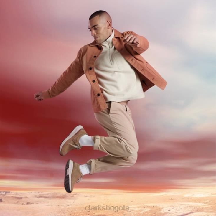 Clarks 0DX8L5457 Clarks ante arena oscura Coast Lite Weave ante arena oscura hombres gamuza arena oscura