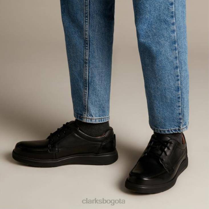 Clarks 0DX8L5466 clarks un abode facilidad cuero negro cuero negro hombres cuero negro