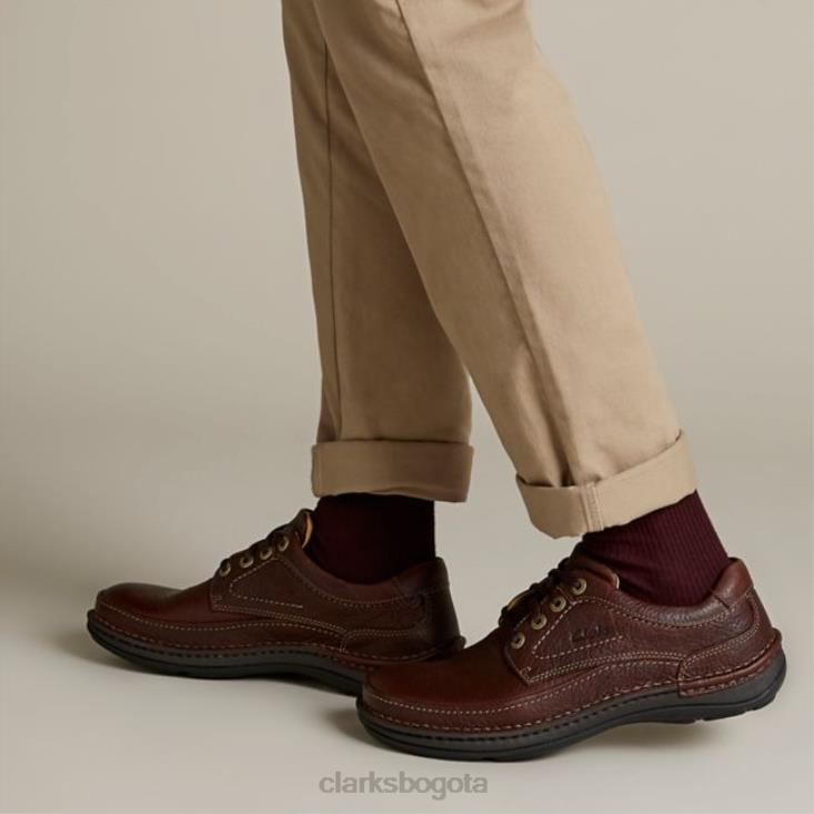 Clarks 0DX8L5492 caoba ny cuero naturaleza tres clarks de cuero caoba ny hombres cuero caoba