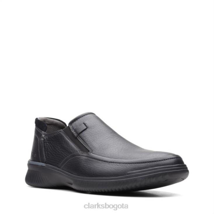 Clarks 0DX8L5524 clarks de cuero negro donaway step de cuero negro hombres cuero negro