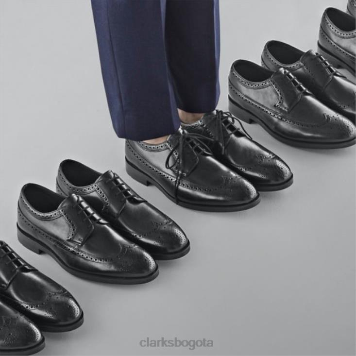 Clarks 0DX8L5529 clarks cuero negro oliver wing cuero negro hombres cuero negro