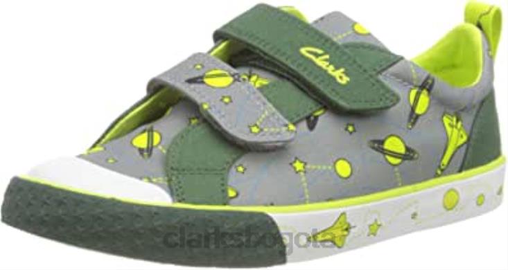 Clarks 0DX8L553 Zapatilla clarks grey interest foxing lo k unisex para niños niños interés gris