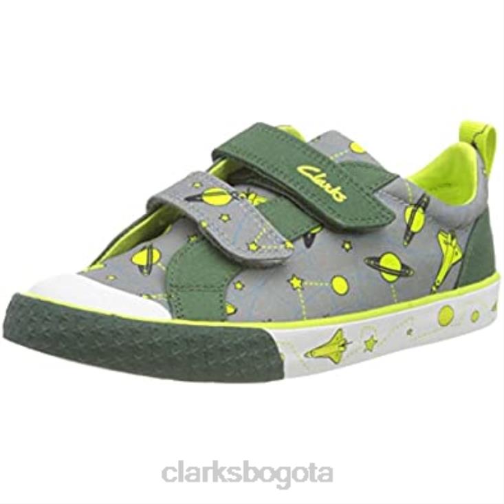 Clarks 0DX8L553 Zapatilla clarks grey interest foxing lo k unisex para niños niños interés gris